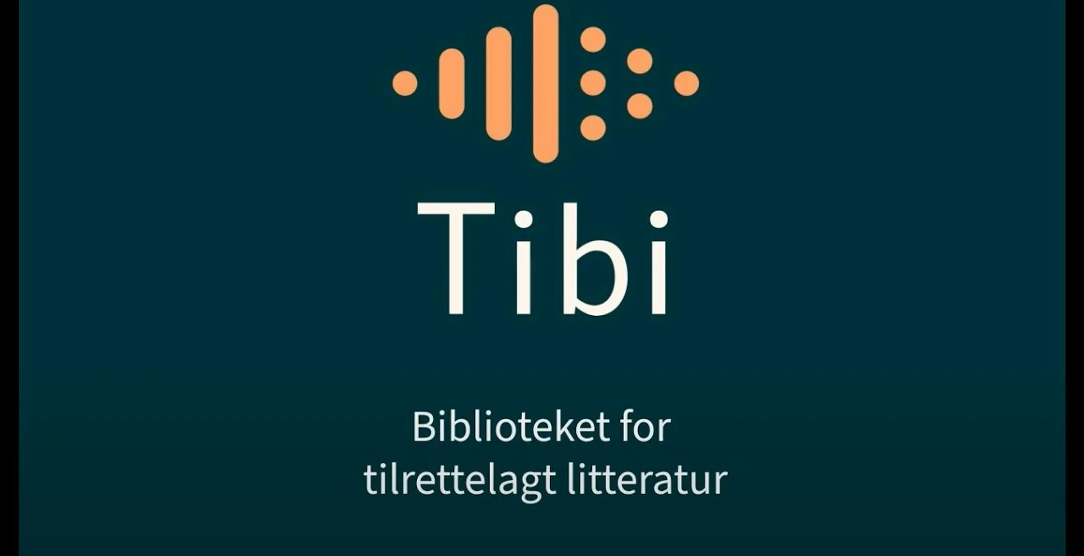 Logo på mørk bakgrunn: Tibi - Biblioteket for tilrettelagt litteratur