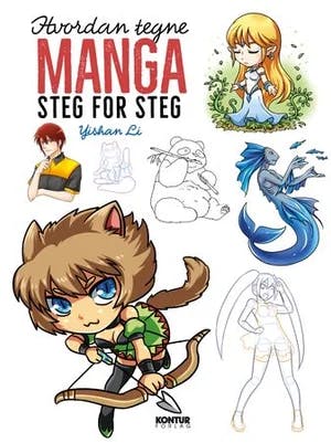Omslag: "Hvordan tegne manga steg for steg" av Yishan Li